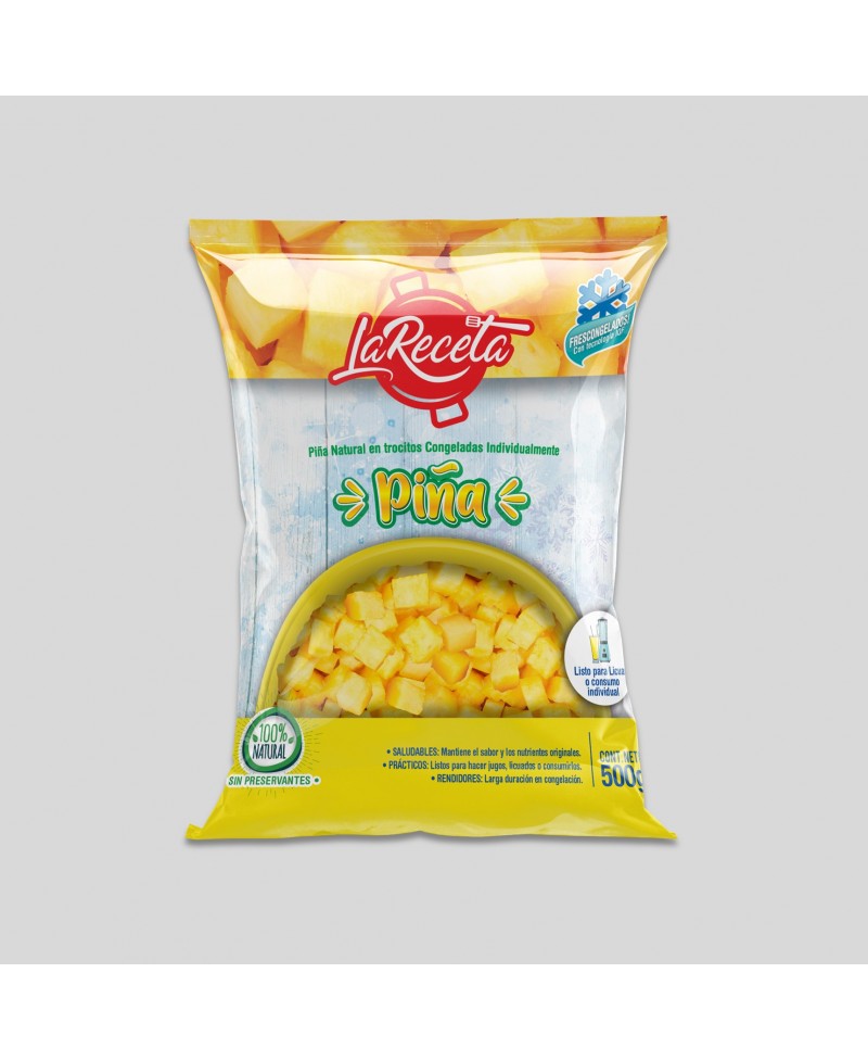 Piña en trozos congelada IQF